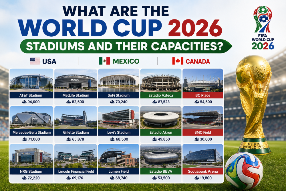 What Are the World Cup 2026 Stadiums and Their Capacities?