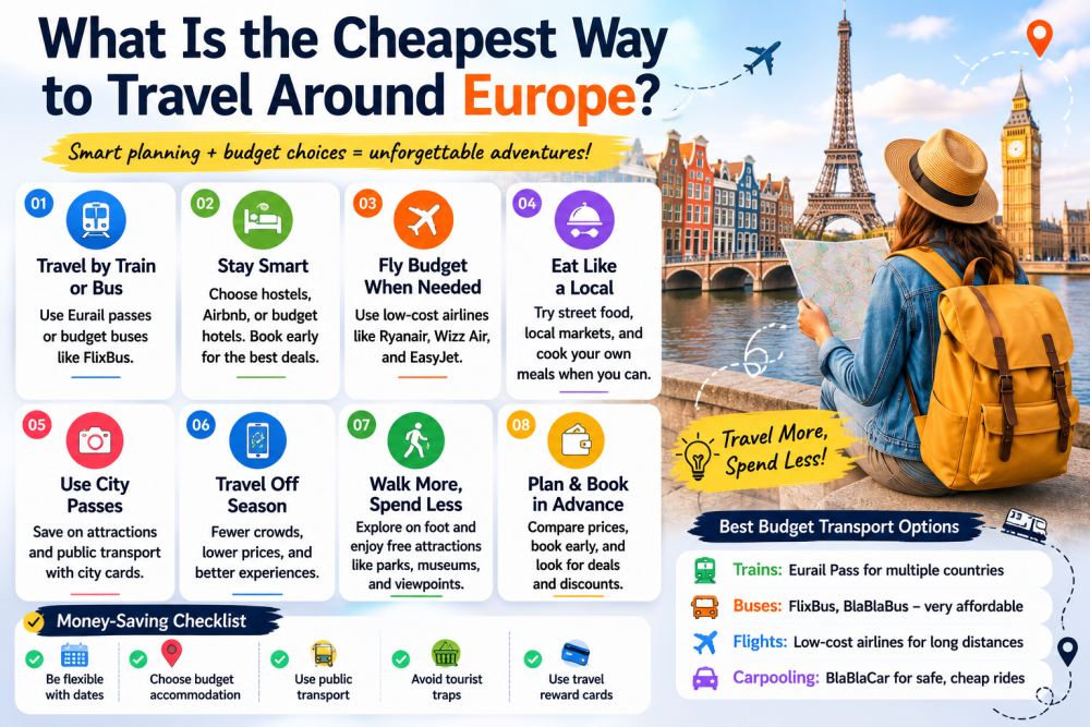 What Is the Cheapest Way to Travel Around Europe?