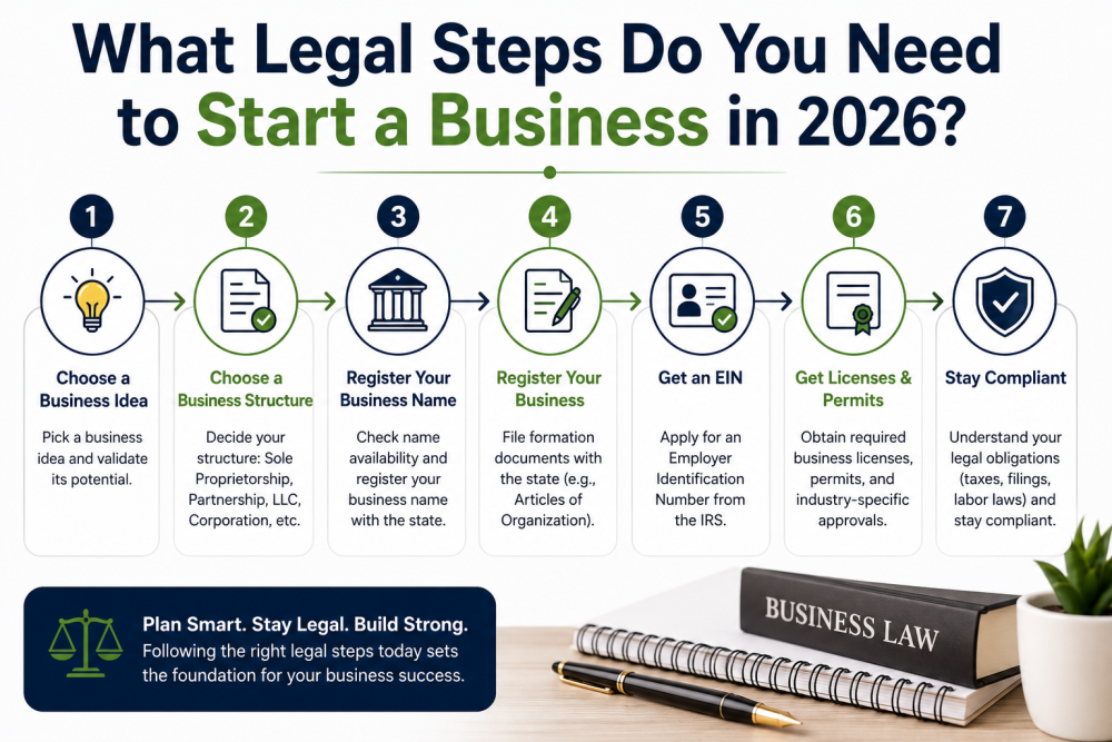 What Legal Steps Do You Need to Start a Business in 2026?