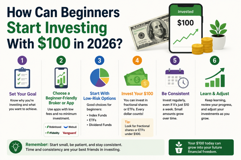How Can Beginners Start Investing With $100 in 2026?