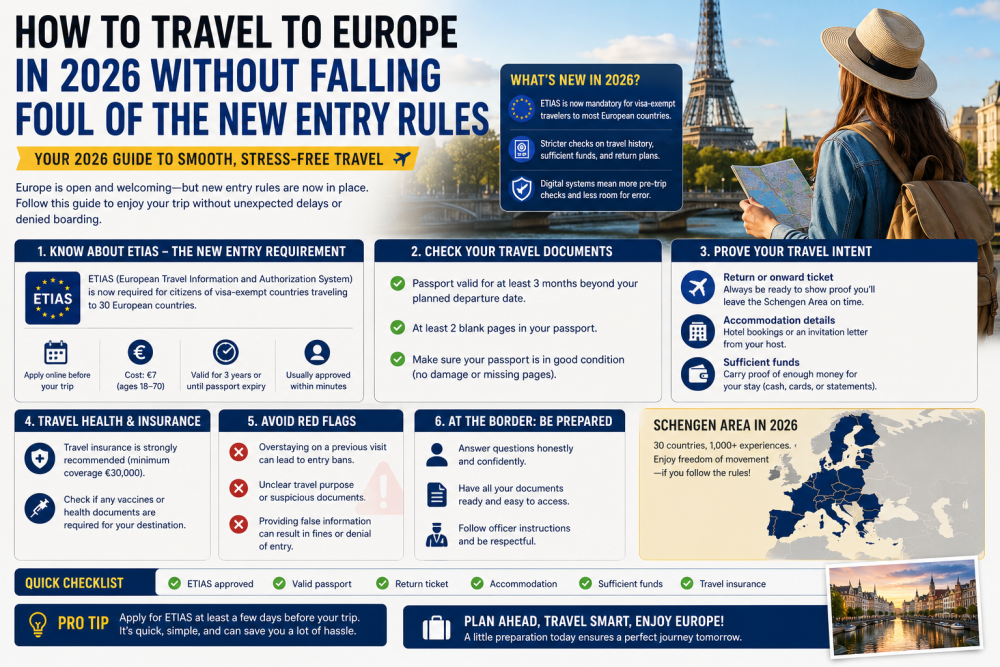 How to Travel to Europe in 2026 Without Falling Foul of the New Entry Rules