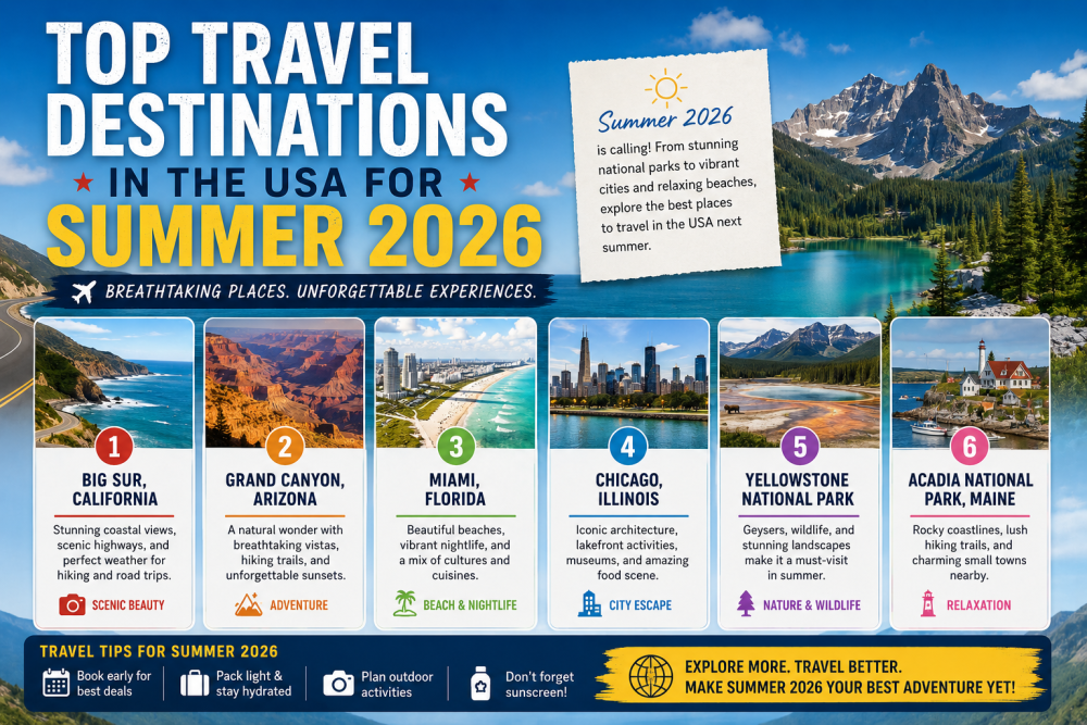 Top Travel Destinations in the USA for Summer 2026