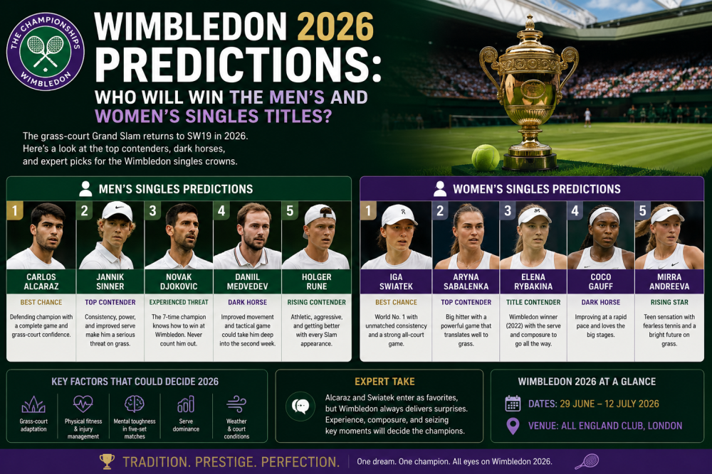 Wimbledon 2026 Predictions: Who Will Win the Men's and Women's Singles Titles?