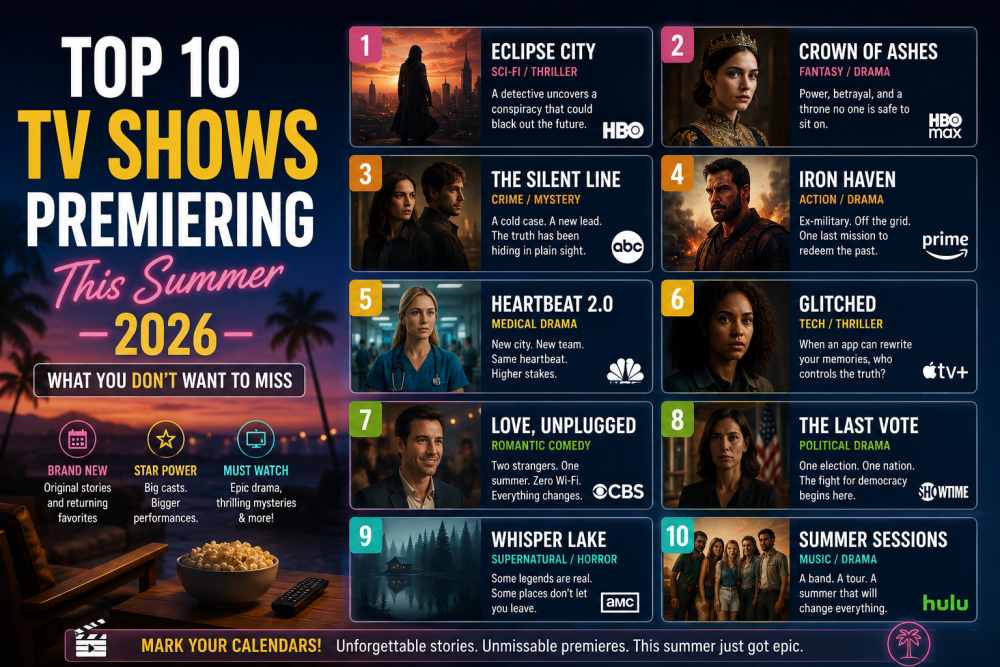 Top 10 TV Shows Premiering This Summer 2026: What You Don't Want to Miss