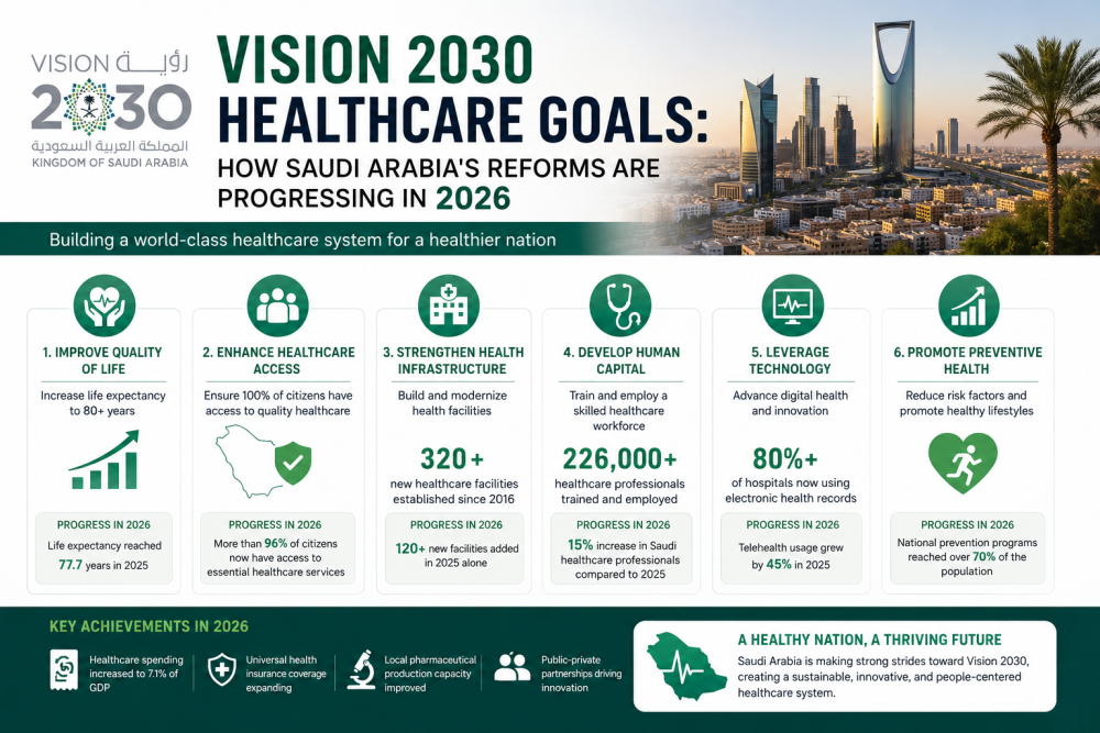 Vision 2030 Healthcare Goals: How Saudi Arabia's Reforms Are Progressing in 2026